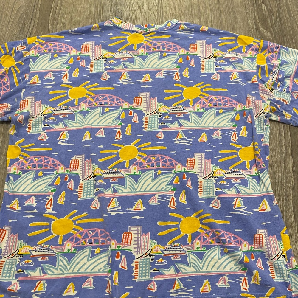 Vintage Ken Done Australian Tee Shirt 80s Pop Art Australia Landmarks - Size M - Picture 7 of 11